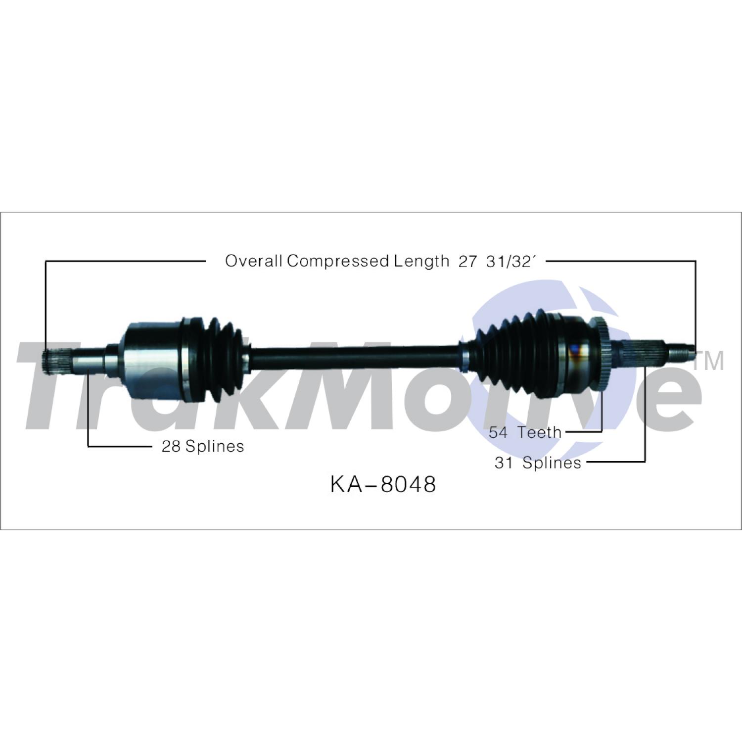 TrakMotive KA8048 CV Axle Shaft product image 1 of 3