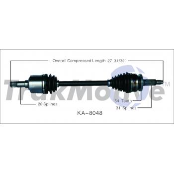 2009 Kia Sedona CV Axle Shaft Front Left TrakMotive KA8048 image 1 of 3