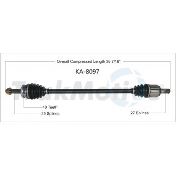 2012 Kia Rio CV Axle Shaft Front Right TrakMotive KA8097 image 1 of 3