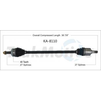 2013 Kia Optima CV Axle Shaft Front Right TrakMotive KA8110 image 1 of 3