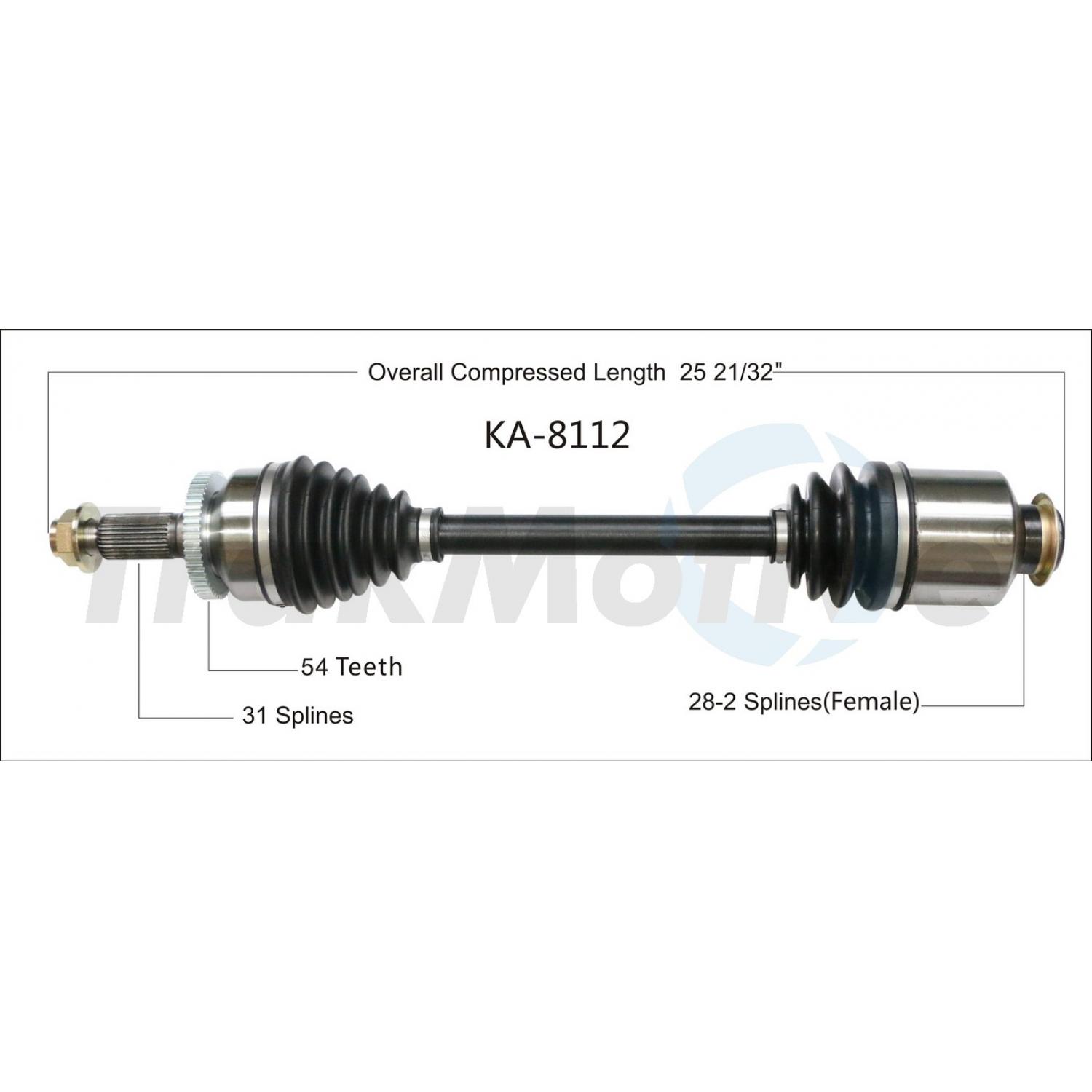 TrakMotive KA8112 - CV Axle Shaft TrakMotive KA8112 CV Axle Shaft product image 1 of 3