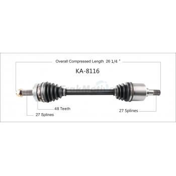 2008 Kia Magentis CV Axle Shaft Front Left TrakMotive KA8116 image 1 of 3