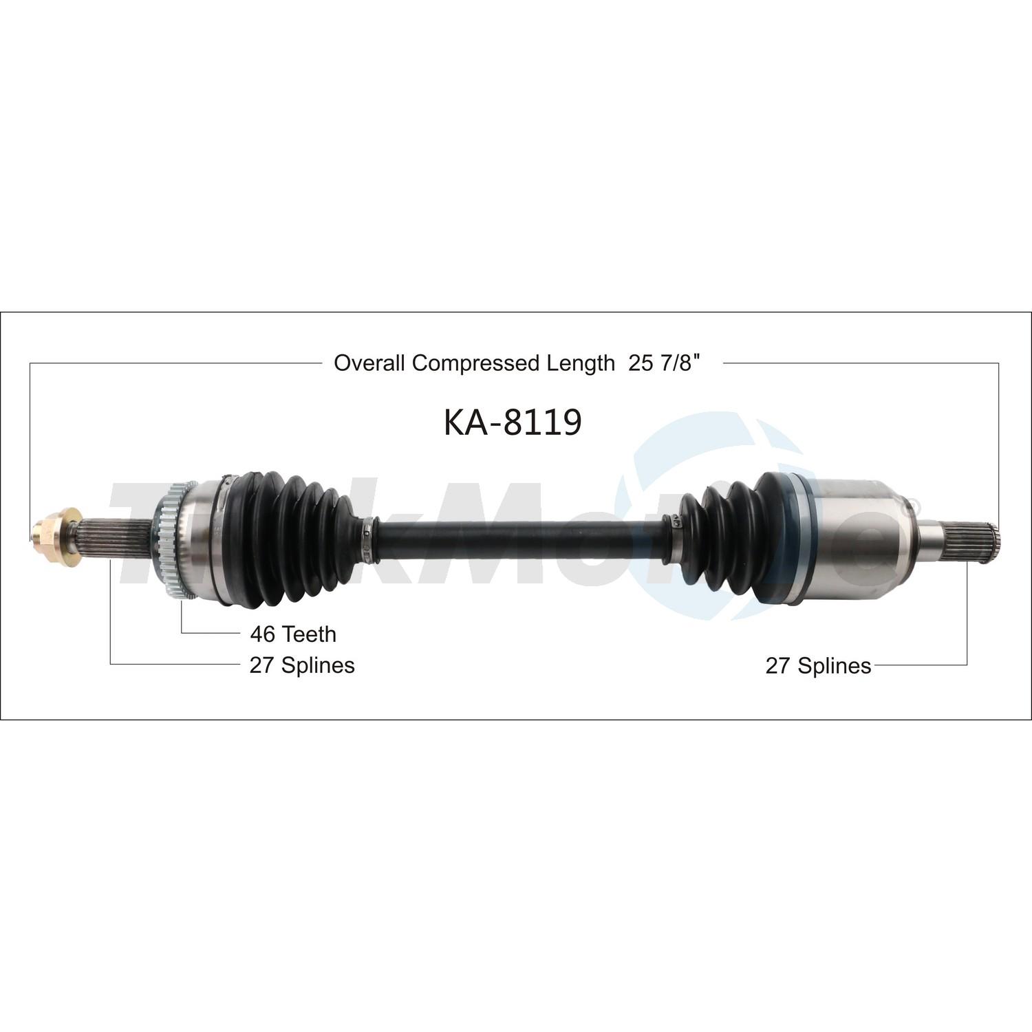 TrakMotive KA8119 - CV Axle Shaft TrakMotive KA8119 CV Axle Shaft product image 1 of 3