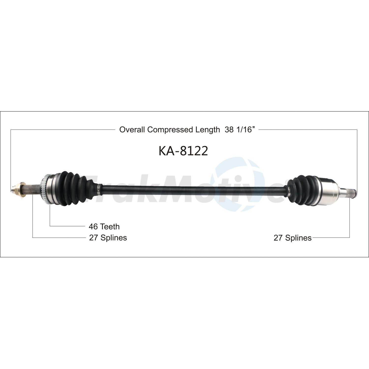 TrakMotive KA8122 - CV Axle Shaft TrakMotive KA8122 CV Axle Shaft product image 1 of 3
