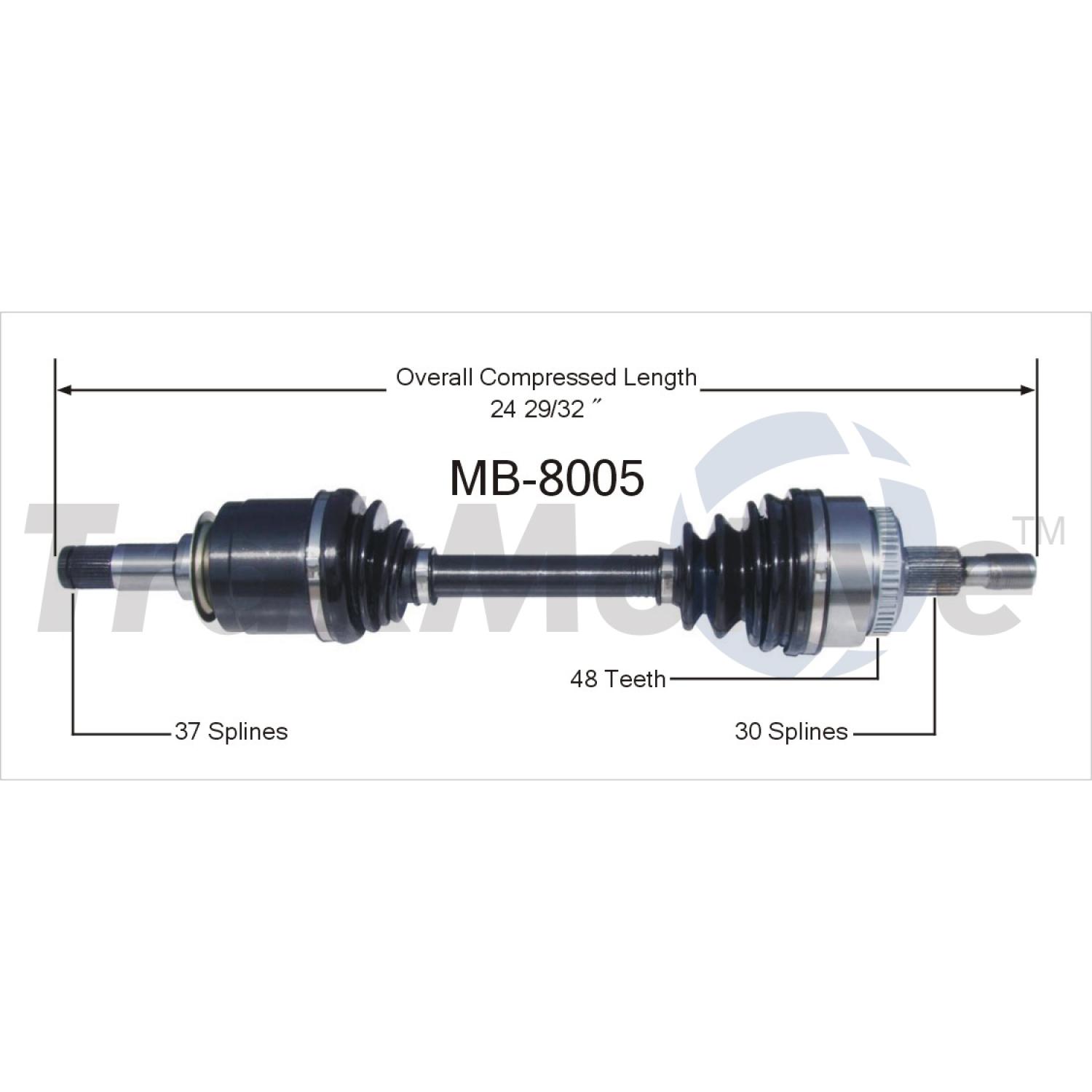 TrakMotive MB8005 - CV Axle Shaft TrakMotive MB8005 CV Axle Shaft product image 1 of 3