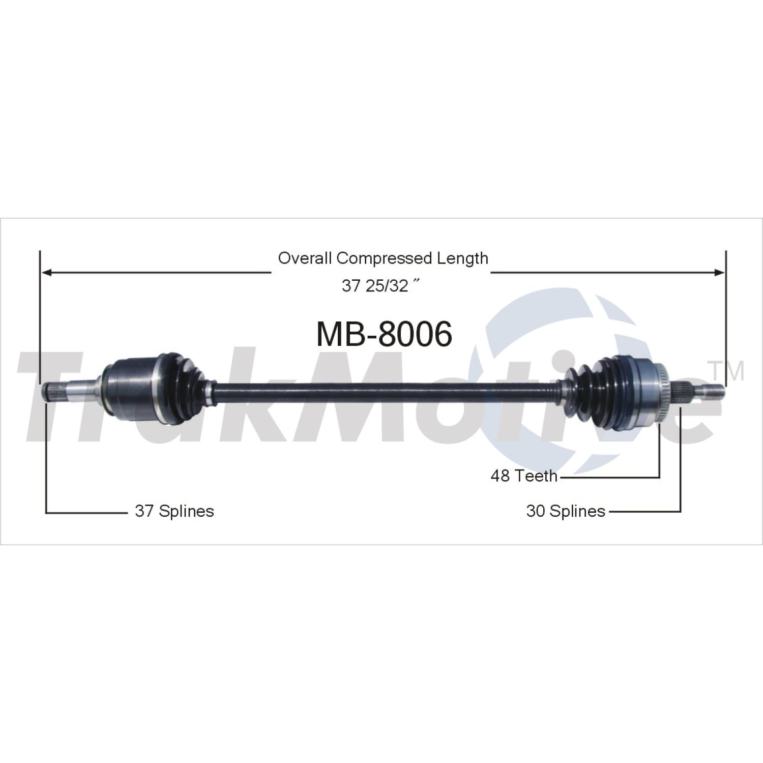 TrakMotive MB8006 - CV Axle Shaft TrakMotive MB8006 CV Axle Shaft product image 1 of 3