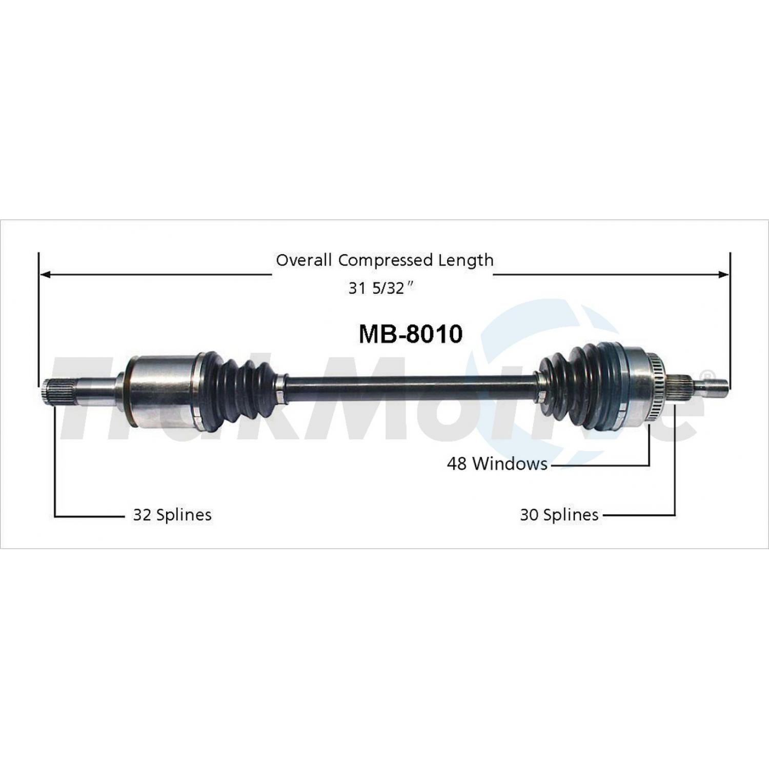 TrakMotive MB8010 - CV Axle Shaft TrakMotive MB8010 CV Axle Shaft product image 1 of 3