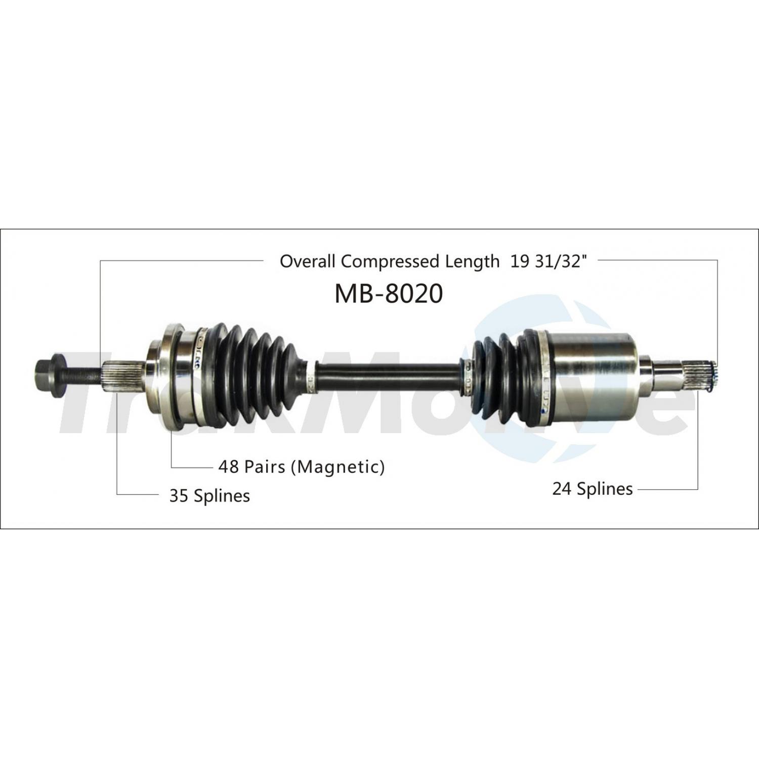 TrakMotive MB8020 - CV Axle Shaft TrakMotive MB8020 CV Axle Shaft product image 1 of 3