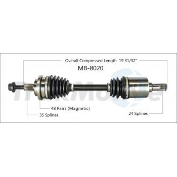 2007 Mercedes-Benz C280 CV Axle Shaft Front Right TrakMotive MB8020 image 1 of 3