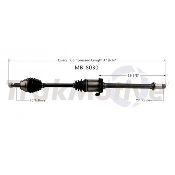 2010 Mercedes-Benz B200 CV Axle Shaft Front Right TrakMotive MB8030 image 2 of 4