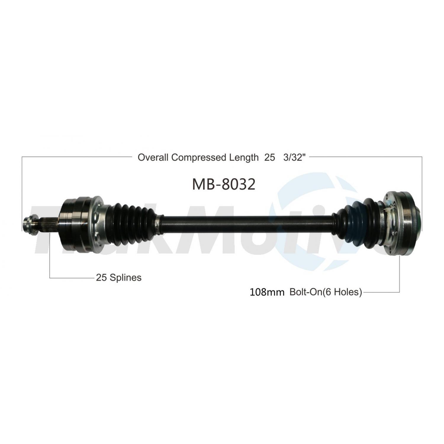 TrakMotive MB8032 CV Axle Shaft product image 1 of 3