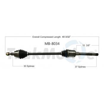 2012 Mercedes-Benz R350 CV Axle Shaft Front Right TrakMotive MB8034 image 1 of 3