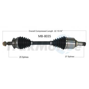 2010 Mercedes-Benz B200 CV Axle Shaft Front Left TrakMotive MB8035 image 1 of 3