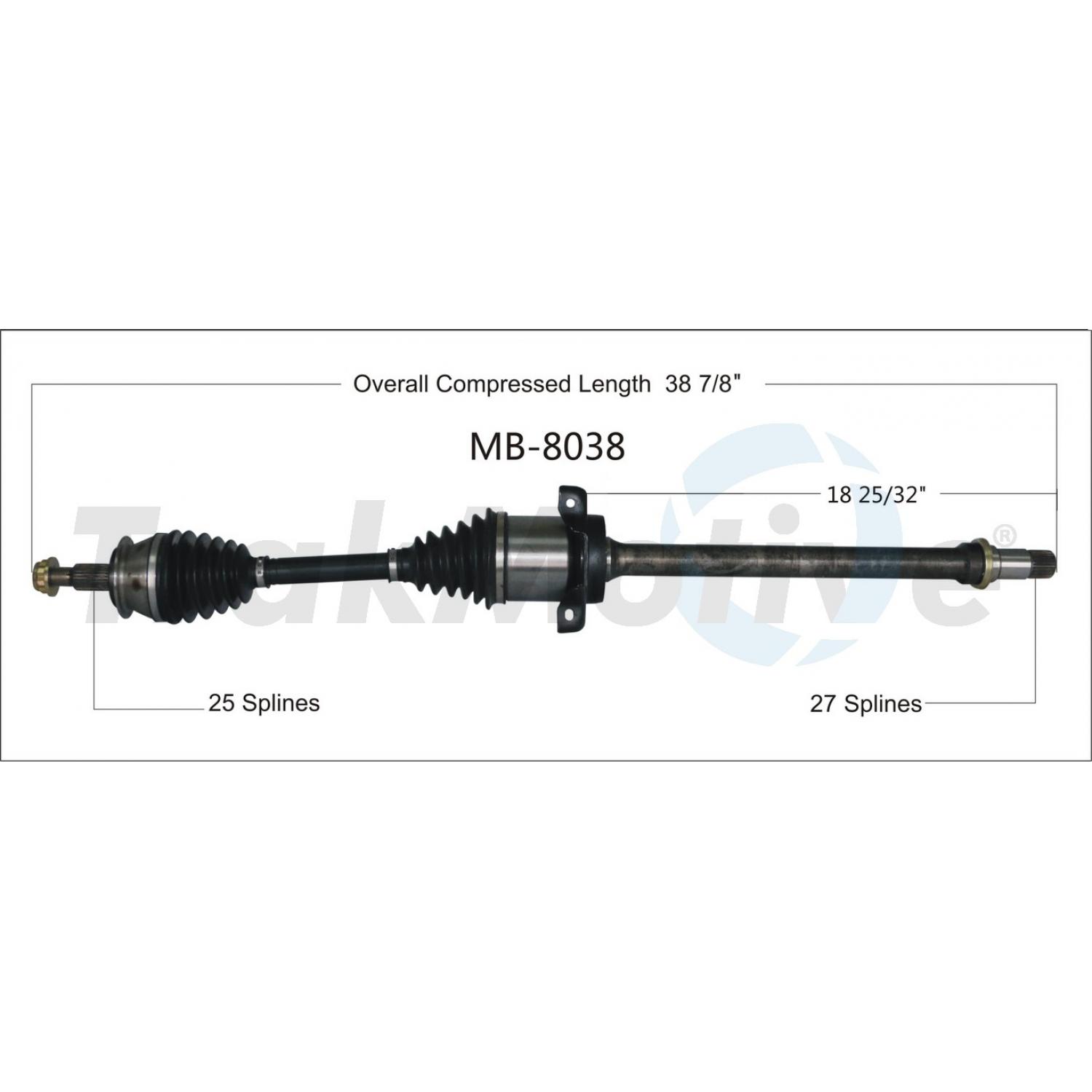 TrakMotive MB8038 - CV Axle Shaft TrakMotive MB8038 CV Axle Shaft product image 1 of 3
