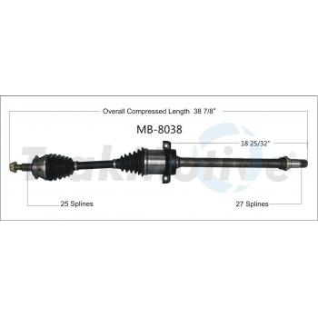 2010 Mercedes-Benz B200 CV Axle Shaft Front Right TrakMotive MB8038 image 1 of 3