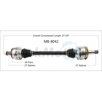 2016 Mercedes-Benz E350 CV Axle Shaft Rear Left TrakMotive MB8042 image 1 of 3