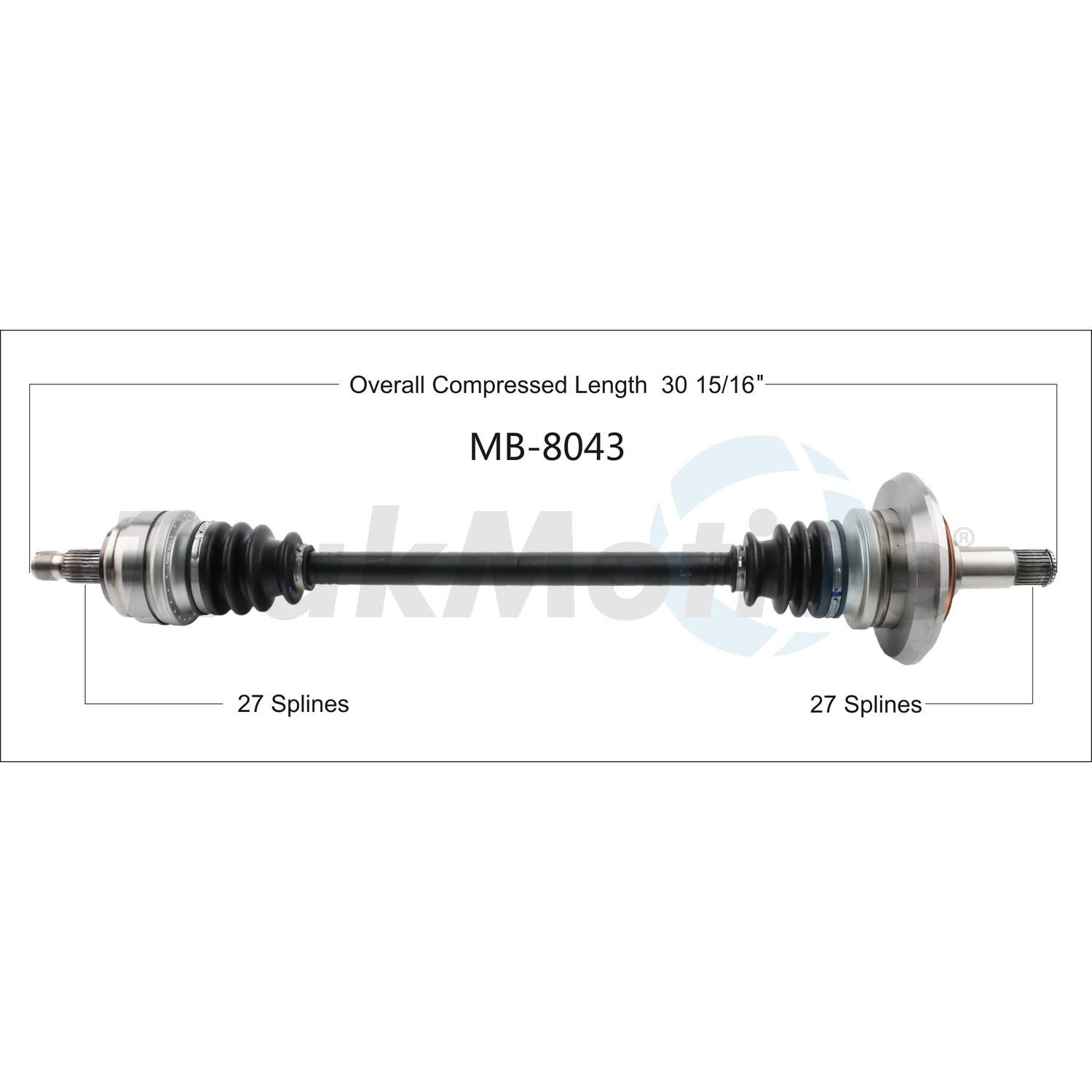 TrakMotive MB8043 - CV Axle Shaft TrakMotive MB8043 CV Axle Shaft product image 1 of 3