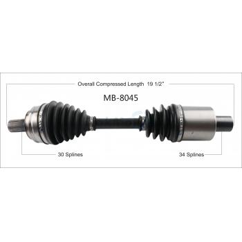 2012 Mercedes-Benz C300 CV Axle Shaft Front Left TrakMotive MB8045 image 1 of 3