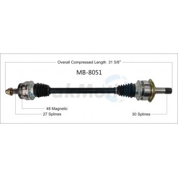 2015 Mercedes-Benz E63 AMG CV Axle Shaft Rear Left TrakMotive MB8051 image 1 of 3