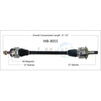 2014 Mercedes-Benz CLS63 AMG CV Axle Shaft Rear Left TrakMotive MB8055 image 1 of 3
