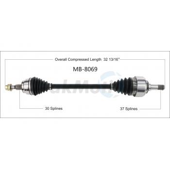 2011 Mercedes-Benz ML63 AMG CV Axle Shaft Rear Left TrakMotive MB8069 image 1 of 3