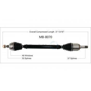 2005 Mercedes-Benz ML500 CV Axle Shaft Front Right TrakMotive MB8070 image 1 of 3