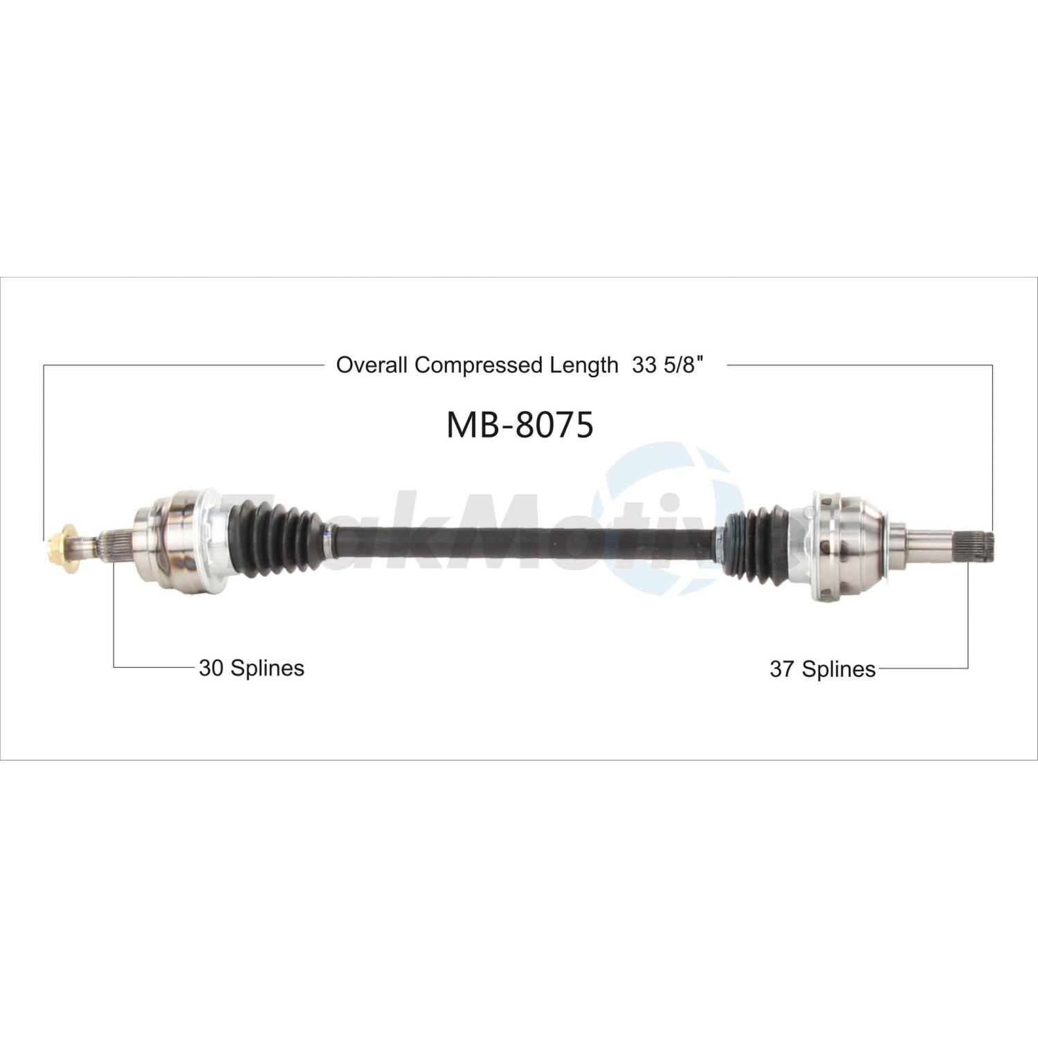 TrakMotive MB8075 - CV Axle Shaft TrakMotive MB8075 CV Axle Shaft product image 1 of 3