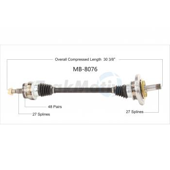 2005 Mercedes-Benz E320 CV Axle Shaft Rear Left TrakMotive MB8076 image 1 of 3