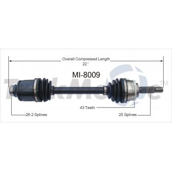1998 Eagle Talon CV Axle Shaft Front Left TrakMotive MI8009 image 1 of 3