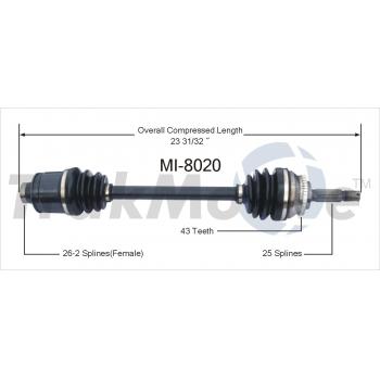 2001 Dodge Stratus CV Axle Shaft Front Right TrakMotive MI8020 image 1 of 3