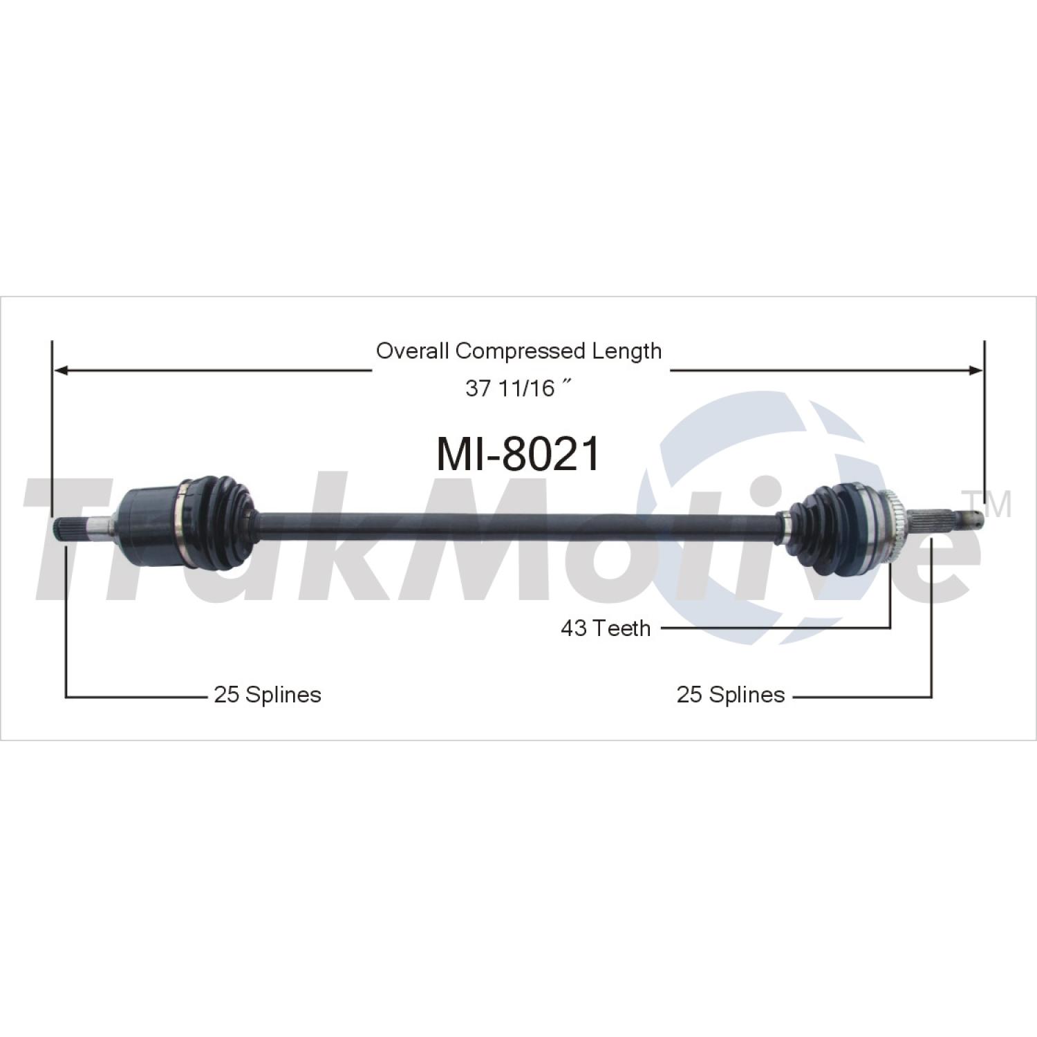 TrakMotive MI8021 CV Axle Shaft product image 1 of 3