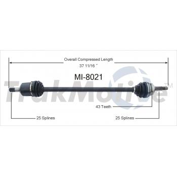 1999 Mitsubishi Eclipse CV Axle Shaft Front Left TrakMotive MI8021 image 1 of 3