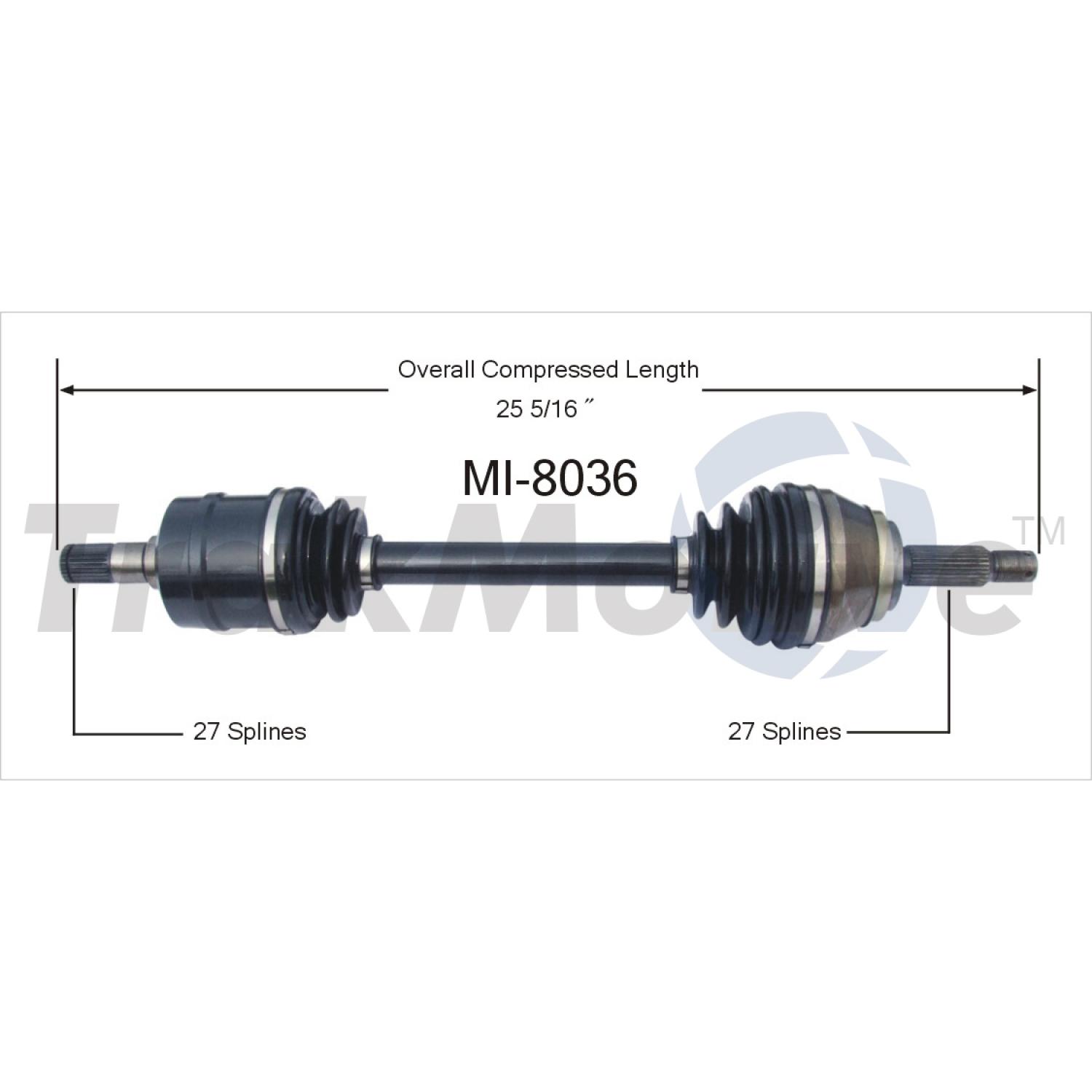 TrakMotive MI8036 CV Axle Shaft product image 1 of 3