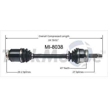 1999 Mitsubishi 3000GT CV Axle Shaft Front Left TrakMotive MI8038 image 1 of 3
