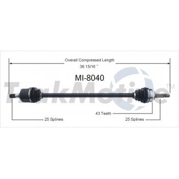 1994 Eagle Summit CV Axle Shaft Front Left TrakMotive MI8040 image 1 of 3
