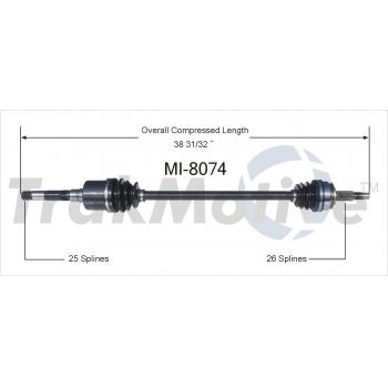 1990 Dodge Omni CV Axle Shaft Front Right TrakMotive MI8074 image 1 of 3