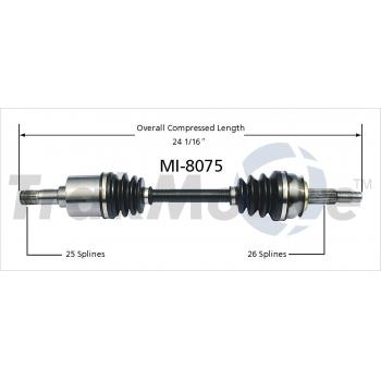 1990 Dodge Omni CV Axle Shaft Front Left TrakMotive MI8075 image 1 of 3