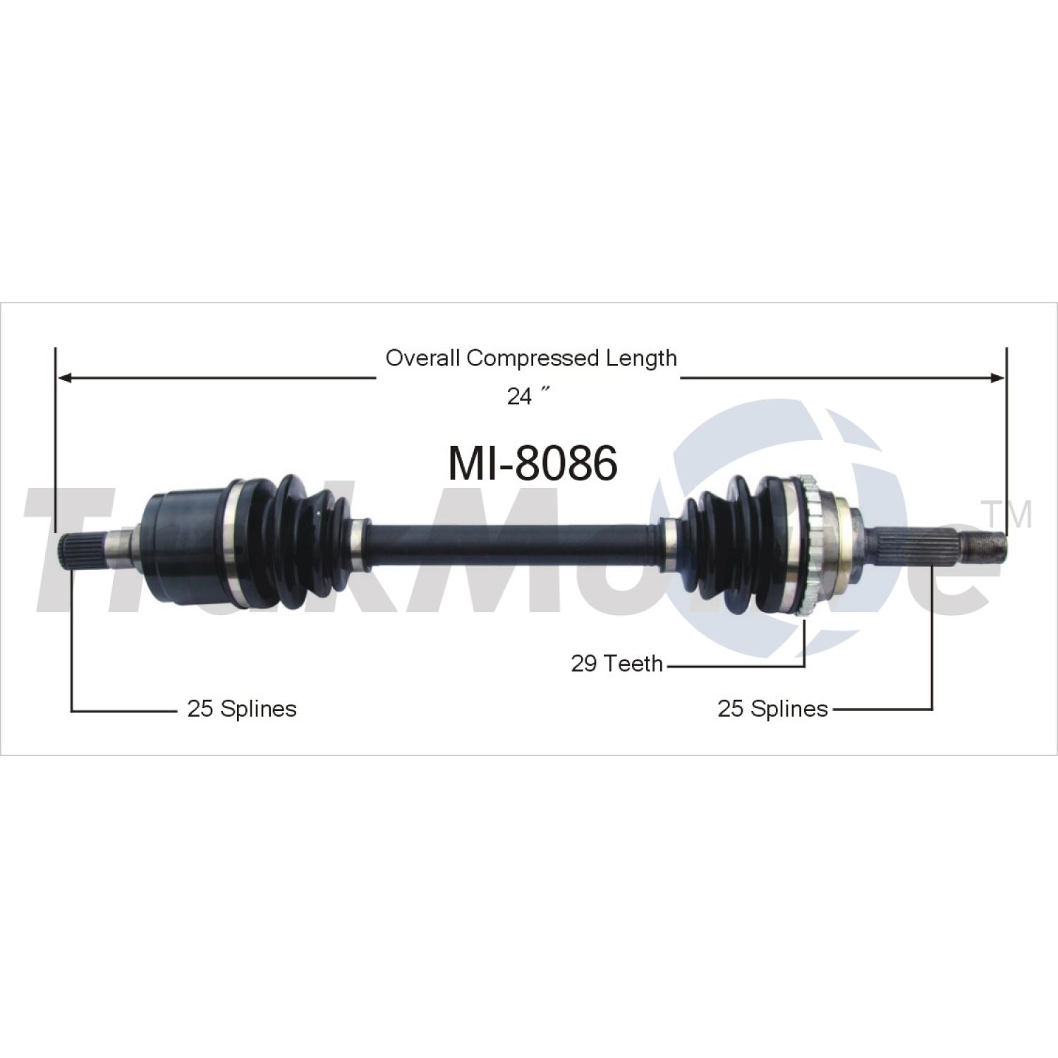 TrakMotive MI8086 CV Axle Shaft product image 1 of 3