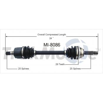 1999 Hyundai Accent CV Axle Shaft Front Left TrakMotive MI8086 image 1 of 3