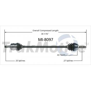 1998 Eagle Talon CV Axle Shaft Front Left TrakMotive MI8097 image 1 of 3