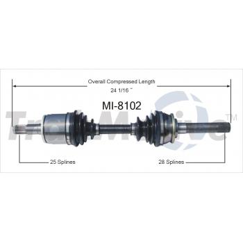 1994 Mitsubishi Mighty Max CV Axle Shaft Front Left TrakMotive MI8102 image 1 of 3