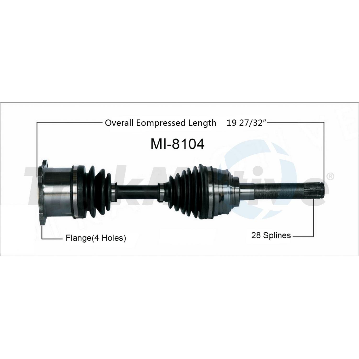 TrakMotive MI8104 CV Axle Shaft product image 1 of 3