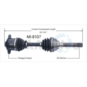 1987 Dodge Raider CV Axle Shaft Front Right TrakMotive MI8107 image 1 of 3