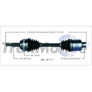 2005 Dodge Neon CV Axle Shaft Front Right TrakMotive MI8111 image 1 of 3
