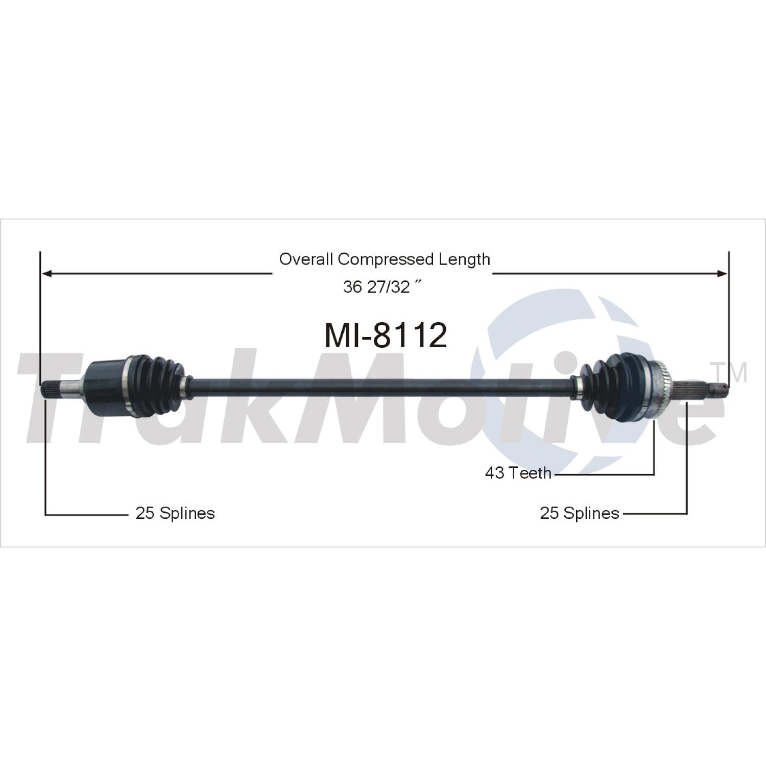 TrakMotive MI8112 - CV Axle Shaft TrakMotive MI8112 CV Axle Shaft product image 1 of 3