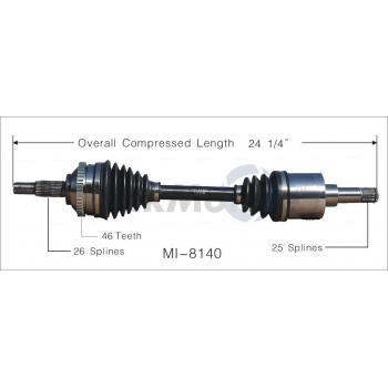 2001 Dodge Stratus CV Axle Shaft Front Left TrakMotive MI8140 image 1 of 3