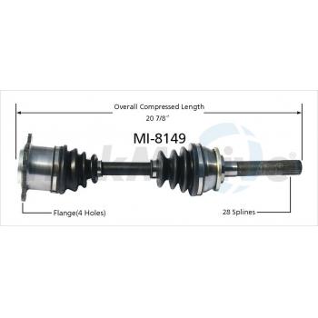 2000 Mitsubishi Montero CV Axle Shaft Front Right TrakMotive MI8149 image 1 of 3