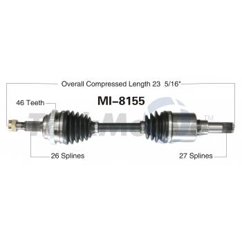 2005 Dodge Neon CV Axle Shaft Front Left TrakMotive MI8155 image 1 of 3