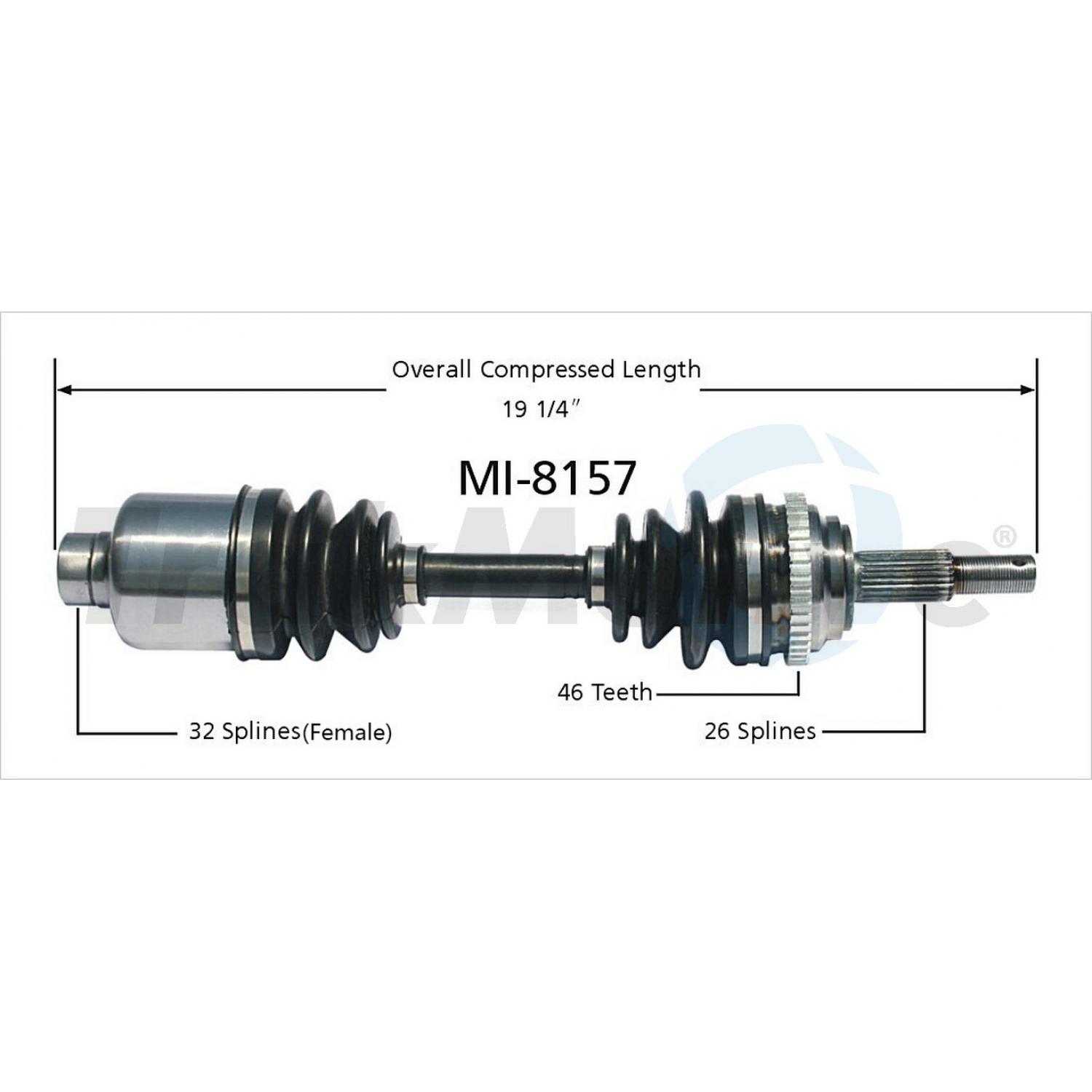 TrakMotive MI8157 CV Axle Shaft product image 1 of 3