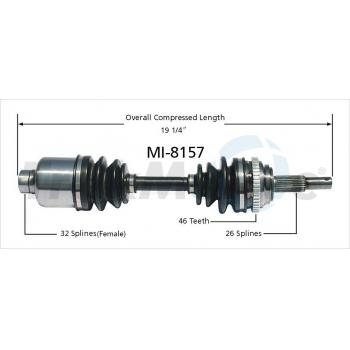 2007 Chrysler PT Cruiser CV Axle Shaft Front Right TrakMotive MI8157 image 1 of 3